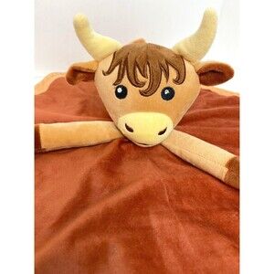 Highland Cow Baby Girl Security Blanket-Floral Highland Cow Lovey-Baby Nursery S